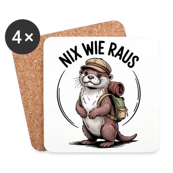 Outdoor Otter - Untersetzer (4er-Set) - Weiß - Vorne