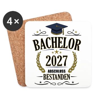Bachelor 2027 - Untersetzer (4er-Set) - Weiß - Vorne