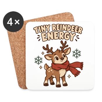 Tiny Reindeer Energy - Untersetzer (4er-Set) - Weiß - Vorne