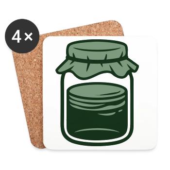 Einmachglas Vorratsglas Icon - Untersetzer (4er-Set) - Weiß - Vorne