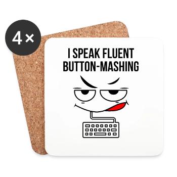 Ich spreche fließend Button-Mashing - Untersetzer (4er-Set) - Weiß - Vorne
