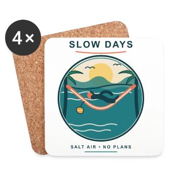 Slow Days Strandhammock Signet - Untersetzer (4er-Set) - Weiß - Vorne
