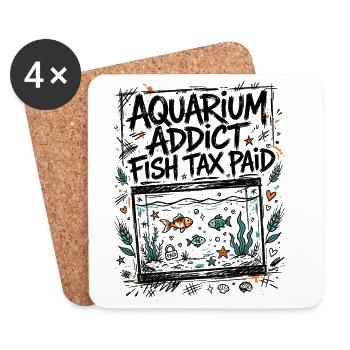 Aquaristik – Aquarium Addict Fish Tax Paid - Untersetzer (4er-Set) - Weiß - Vorne