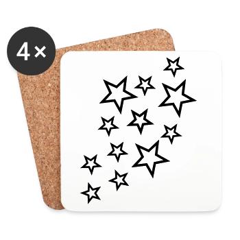 sterne und sternchen - Dessous de verre (lot de 4) - blanc - Devant
