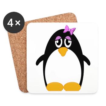 Pinguin (penguin) 08 - Untersetzer (4er-Set) - Weiß - Vorne