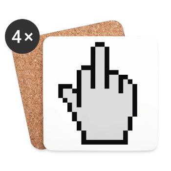 mouse_fu - Untersetzer (4er-Set) - Weiß - Vorne