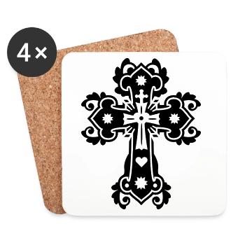 gothic kreuz - Coasters (set of 4) - white - Front