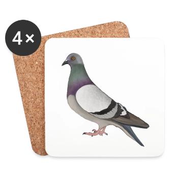 Pigeon de rue - Dessous de verre (lot de 4) - blanc - Devant