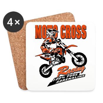 Kinder Motocross - KIDS MX - Untersetzer (4er-Set) - Weiß - Vorne