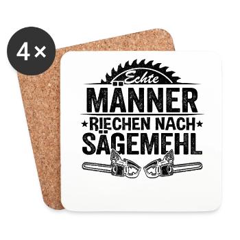 Waldarbeiter Geschenk Holzfäller Holz Hobby - Untersetzer (4er-Set) - Weiß - Vorne