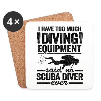 Scuba plongée cadeaux Plongée Plongée Plongeurs - Dessous de verre (lot de 4) - blanc - Devant