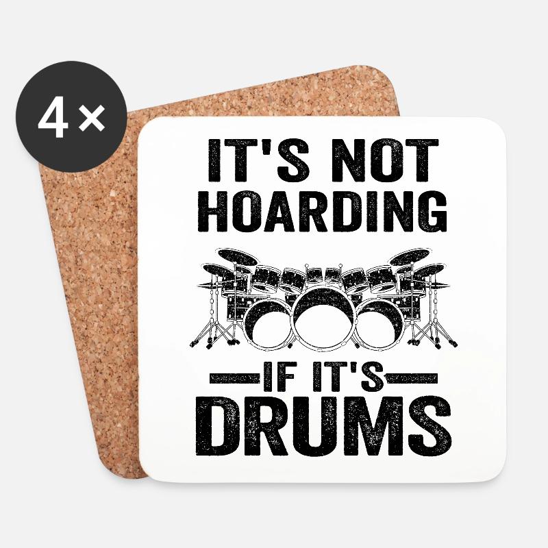 Schlagzeuger Drummer Geschenk Schlagzeug Spruch - Untersetzer (4er-Set) - Weiß