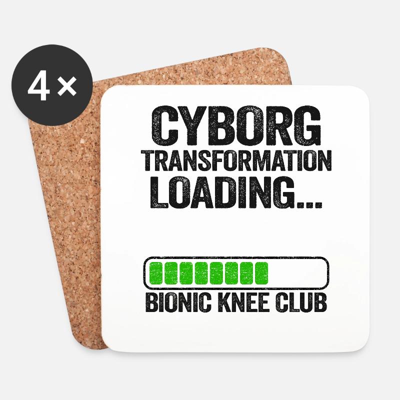 Knie OP Gute Besserung Operation Geschenk Genesung - Untersetzer (4er-Set) - Weiß