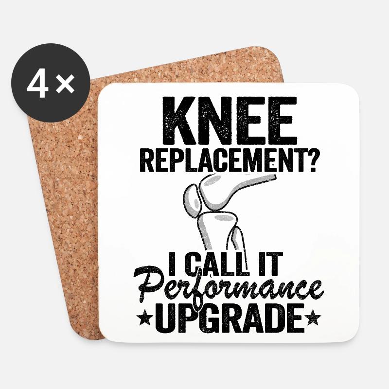 Knie OP Operation Geschenk Genesung Spruch Lustig - Untersetzer (4er-Set) - Weiß