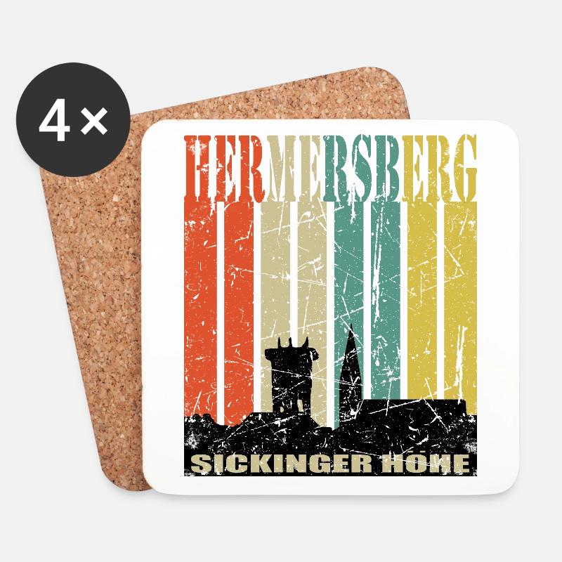 Hermersberg Sickinger Höhe - Untersetzer (4er-Set) - Weiß