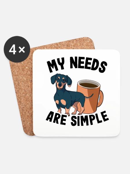 Dackel & Kaffee Teckel Besitzer Dachshund - Untersetzer (4er-Set) - Weiß