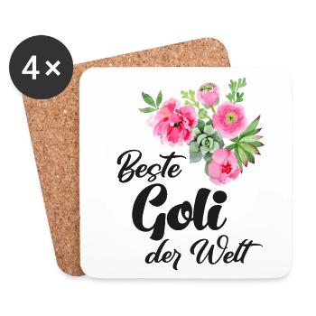 Beste Goli fragen Patentante fragen Taufe Schweiz - Untersetzer (4er-Set) - Weiß - Vorne