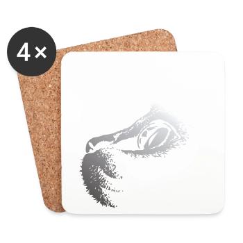Katze Design Zeichnung - Untersetzer (4er-Set) - Weiß - Vorne