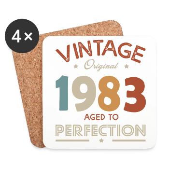 40 years vintage gift humor Born in 1983 - Coasters (set of 4) - white - Front