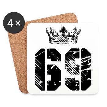 69 Number crown - Coasters (set of 4) - white - Front
