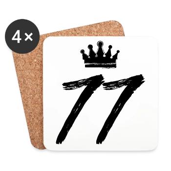 77 Number crown - Coasters (set of 4) - white - Front