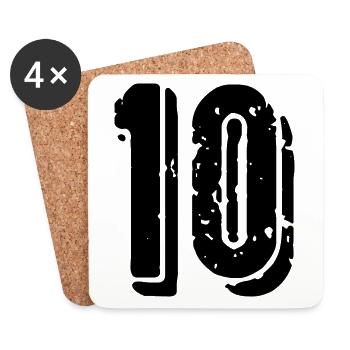 Maillot à 10 chiffres - Dessous de verre (lot de 4) - blanc - Devant