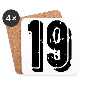 19 number jersey - Coasters (set of 4) - white - Front