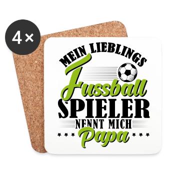 Fussball Spieler Papa - Untersetzer (4er-Set) - Weiß - Vorne
