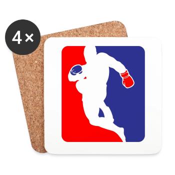 Martial Arts Fighter Kickboxing Logo Couleurs changeantes - Dessous de verre (lot de 4) - blanc - Devant