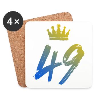 49 Zahl Krone - Untersetzer (4er-Set) - Weiß - Vorne