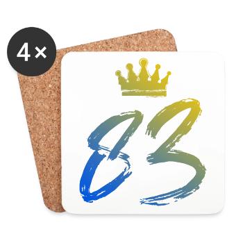 83 Couronne numérique - Dessous de verre (lot de 4) - blanc - Devant