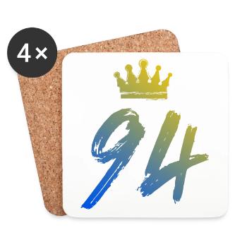 94 Zahl Krone - Untersetzer (4er-Set) - Weiß - Vorne