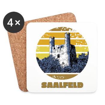 Ostthüringen Merch - Hoher Schwarm Saalfeld - Untersetzer (4er-Set) - Weiß - Vorne
