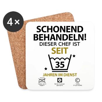 Chef Jubiläum Firmenjubiläum 35 Jahre Jähriges - Untersetzer (4er-Set) - Weiß - Vorne
