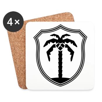 Armoiries du symbole de Palm Island - Dessous de verre (lot de 4) - blanc - Devant