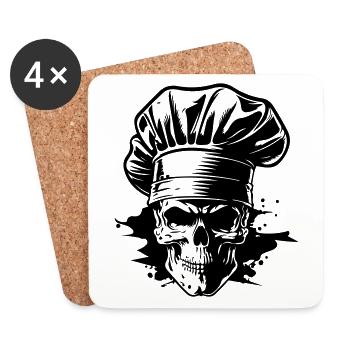 Chef Skeleton Chef - Coasters (set of 4) - white - Front
