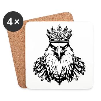 Roi de la couronne d’aigle - Dessous de verre (lot de 4) - blanc - Devant