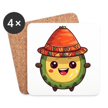 Peruvian avocado - Coasters (set of 4) - white - Front