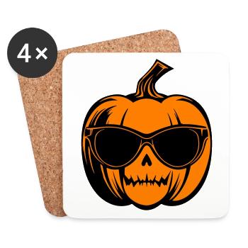 Pumpkin Halloween Symbol - Coasters (set of 4) - white - Front