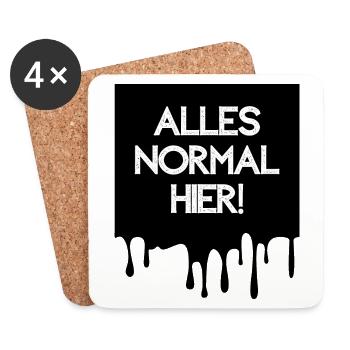 Alles normal hier! - Untersetzer (4er-Set) - Weiß - Vorne