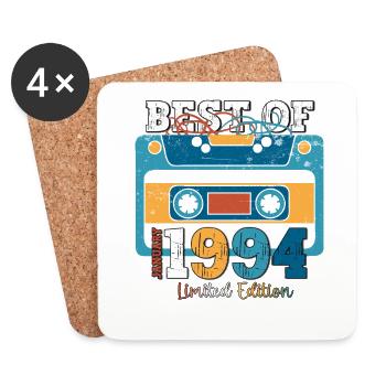 30. Geburtstag Januar Jahrgang 1994 Kassette - Untersetzer (4er-Set) - Weiß - Vorne
