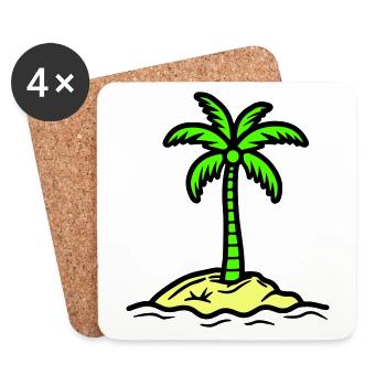 Palm Island Summer - Coasters (set of 4) - white - Front