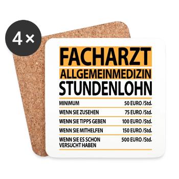 Facharzt Allgemeinmedizin Sprüche lustiger Spruch - Untersetzer (4er-Set) - Weiß - Vorne