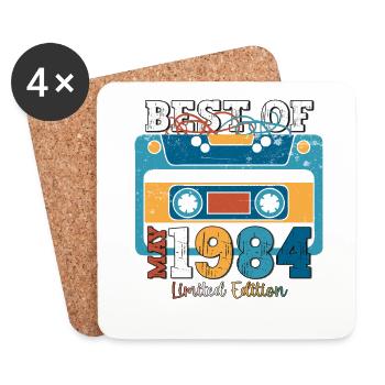 Birthday 1984 May 1984 Vintage 1984 Legend 84 - Coasters (set of 4) - white - Front