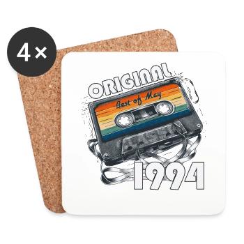 Cassette May 1994 Vintage 1994 Birthday 1994 - Coasters (set of 4) - white - Front