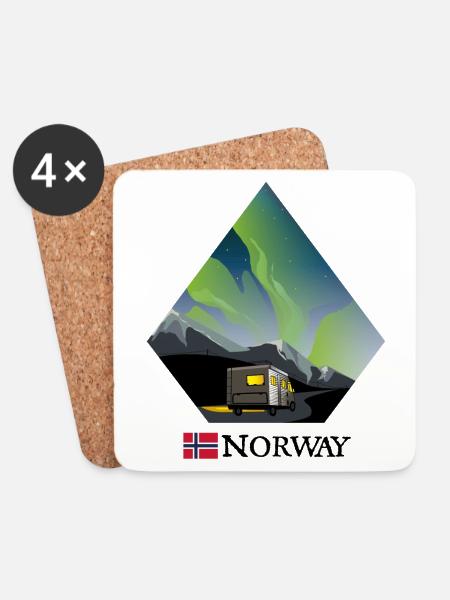 CAMPEN DURCH NORWEGEN - Untersetzer (4er-Set) - Weiß