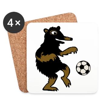 Football des ours - Dessous de verre (lot de 4) - blanc - Devant