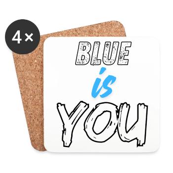 BLUE IS YOU - Coasters (set of 4) - white - Front