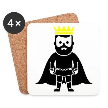 König - Untersetzer (4er-Set) - Weiß - Vorne