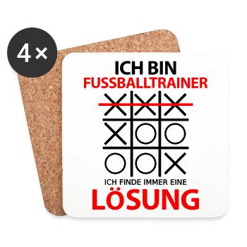 Fussballtrainer Abschiedsgeschenk Danke Sagen - Untersetzer (4er-Set) - Weiß - Vorne